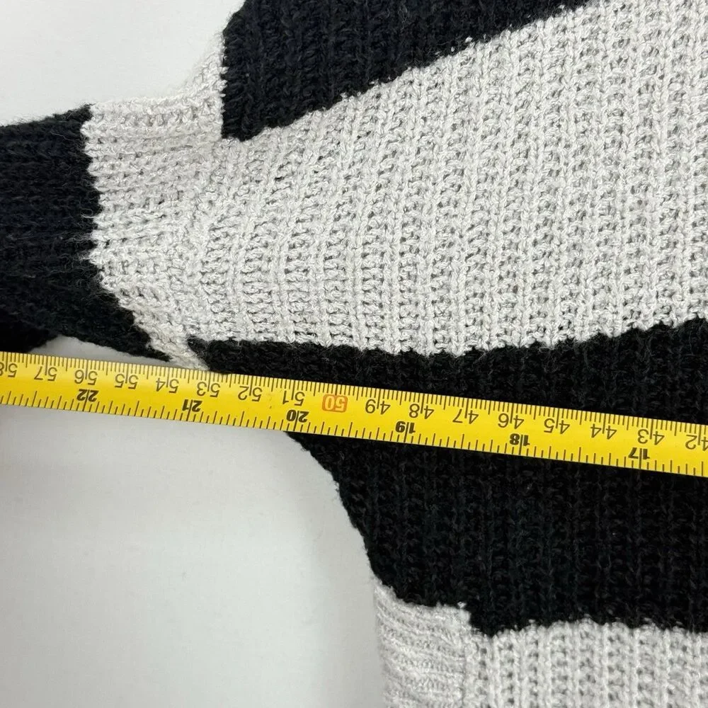 Express S Petite Black Gray Knit Sweater Dress Tunic 3/4 Sleeve High Low Hem